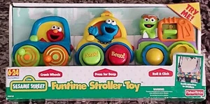 Sesame Street Funtime Stroller Toy Train Elmo Cookie Fisher Price 2000 NIB - Picture 1 of 2