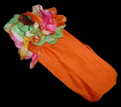Diadema con volantes de gasa naranja para dama, lazo de pelo XL tropical vintage para mujer Foto 1 de 4