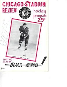 1962 2/21 hockey program & ticket Detroit Chicago Blackhawks Hull Mikita 2 Gs ea - Picture 1 of 2