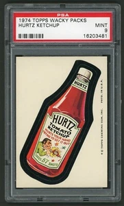 1974 Topps Wacky Packages Sticker Hurtz Ketchup 7th Series PSA 9 - Picture 1 of 3