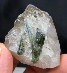 57 Gram Very Unique Qty Beautiful Natural Color Tourmaline with Quartz Specimen - Picture 1 of 6