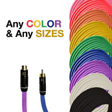 RCA Male - Female Unbalanced Phono Cable - Custom Length Color Premium Cord 