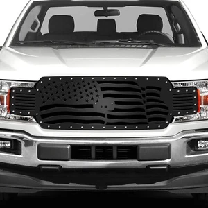 300 INDUSTRIES Steel Grille for 18-20 Ford F-150 W/ CAMERA MT - AMERICAN FLAG WV - Picture 1 of 3