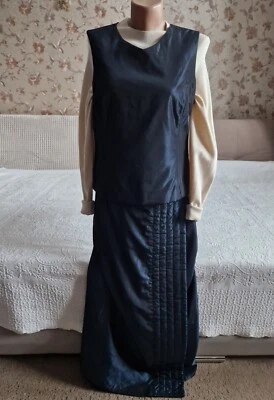 Annette Gortz women's suit vintage blue metallic top and maxi skirt silk include - Image 1 of 4