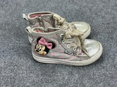 Minnie Mouse 鞋 学步儿童 尺码 10 灰色 粉色 运动鞋 迪士尼 — 第 1/4 张图片