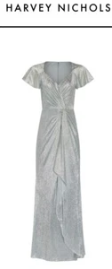 ADRIANNA PAPELL METALLIC MESH TWIST GOWN SEA GLASS S 12 AP1E209760 UVP 249£ - Bild 1 von 5