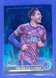 2022-23 Topps Stadium Club Chrome UCL Federico Chiesa Blue Prism Refractor