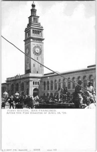 Estación de ferry SAN FRANCISCO, CA después del terremoto de incendio de 1906 postal de colección - Imagen 1 de 2
