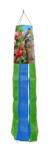 Calcetín de viento de resorte Cardinals Bluebirds 40"L carril de madera de brezo - Imagen 1 de 2