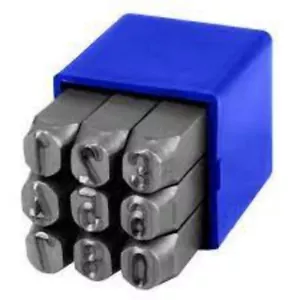Juego de estampillas de número de figura perforadoras de letrero manual de acero de 0,2 cm - 9 piezas 2 mm - Imagen 1 de 3