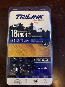 18" CHAINSAW CHAIN Low Kickbk 3/8" LP .05" ga. 5/32" file TriLink S64 Homelite - Picture 1 of 2