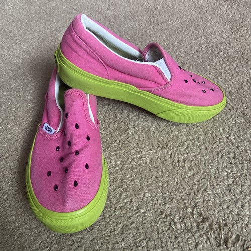 Scarpe slip on anguria Vans ragazza rosa verde taglia 3