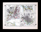 1921 Johnston Map United States New York Washington DC City Plan Nicaragua Canal