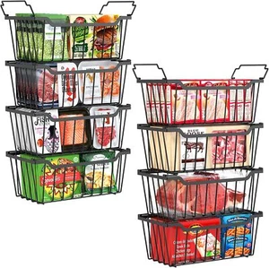 New-Freezer Organizer Bins, 8 Pack Stackable Chest Freezer Organizer for 5-7 Cu. - Picture 1 of 5
