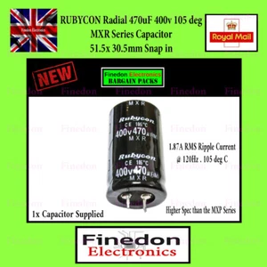 RUBYCON Radial 470uF 400v 105 deg MXR Series 51.5x 30.5mm Snap in - Picture 1 of 1