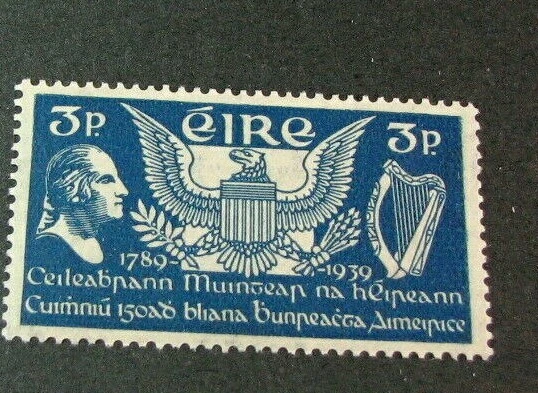Sello de Irlanda Scott # 104 Washington, Eagle & Harp 1939 MH L431 (1) Foto 1 de 1