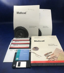 Vintage 1992 Mathcad Software V3.1 by MathSoft on 5.25" Disks with Book and More - Picture 1 of 8