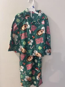 NWT Elf Toddler Christmas Pajamas Sz 4T Green OMG Santa Long Sleeve Pant Button - Picture 1 of 5