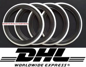 Port-o-walls 15" Add-On Black White Wall Tire Insert Trim SET OF 4 VW BUG Beetle - Picture 1 of 4