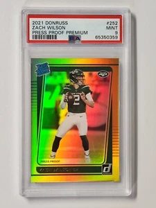 Donruss Zach Wilson 2021 clasificación novato #252 oro prueba de prensa premium PSA 9 - Imagen 1 de 2
