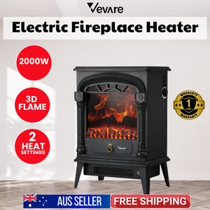 Vevare Electric Fireplace Heater Freestanding Indoor 3D Flame Effect 2000W - Picture 1 of 7