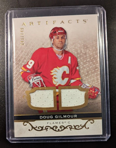 2021-22 DOUG GILMOUR UD Artifacts GOLD Dual Jersey #/149 Flames