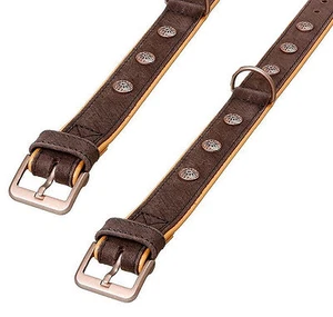 Halsband Buffalo Oriental, Leder dunkelbraun - braun altkupferfarbene Beschläge - Bild 1 von 2