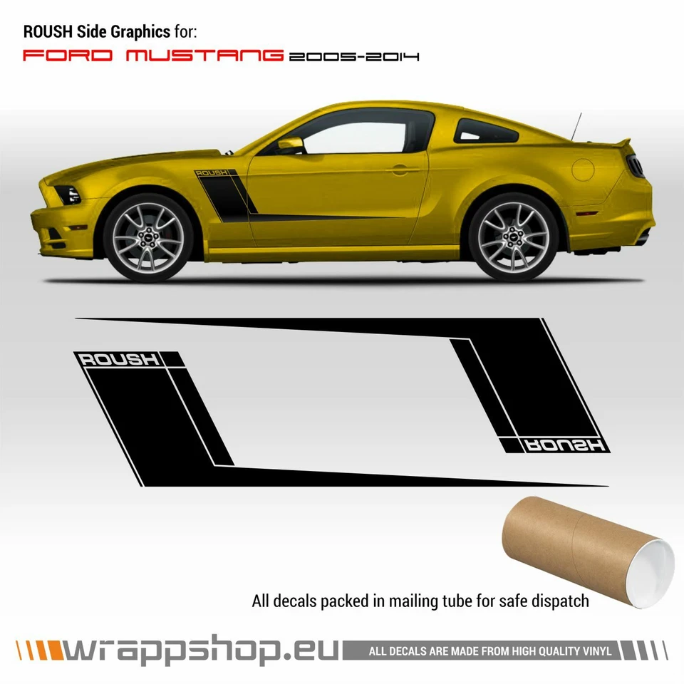 Gráfico de rayas laterales ROUSH para Ford Mustang 2005-2014 Foto 1 de 4