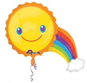Rainbow Decorations Smiling Sun With Rainbow Shape Foil Balloon 83cm x 81cm - Picture 1 of 1