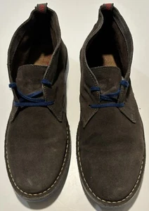 Wally Walker  Chukka Suede Boots Men's Made in Italy Size 45 Camel Blue Sole - Picture 1 of 9