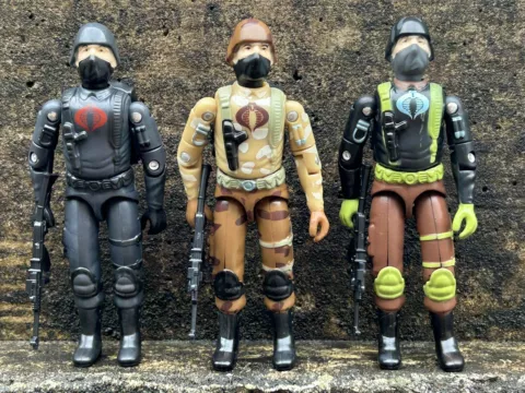 💎 Gijoe Black Major Custom Cobra Trooper Cobra Soldier X3 pack Lot 💎 Cover