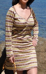 Kurzes Kleid Jad Lange Ärmel Gestreift Mehrfarbig Größe M Sehr Guter Zustand - Bild 1 von 4