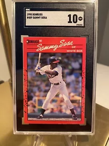 1990 Donruss #489 Sammy Sosa ERROR (Wrong Birthdate) Card SGC 10 GM - Picture 1 of 3