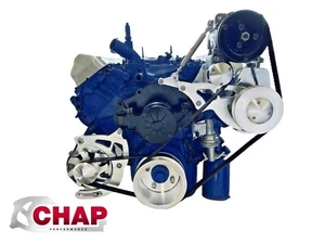 Big Block Ford 429 460 Serpentine Pulley Conversion Kit ALT PS AC EWP style 3 - Picture 1 of 3