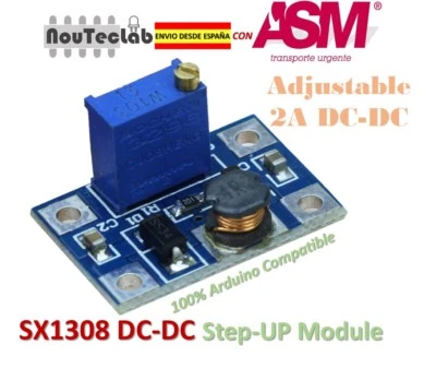 DC-DC SX1308 Step-UP Adjustable 2A Step Up Boost Converter 2-24V to 2-28V - Imagen 1 de 4