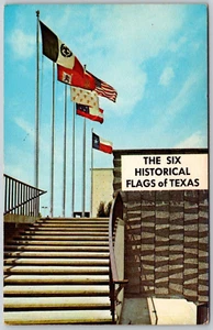 Postcard The Six Historical Flags of Texas TX - Picture 1 of 2