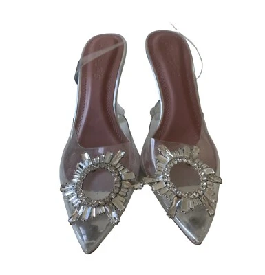 Zapatos de salón para mujer sin marca inspirados en diseñadores plateados de vidrio begum Foto 1 de 3