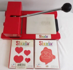 SIZZIX SIMPLE IMPRESSIONS EMBOSSING FOLDER 2 DIES CHRISTMAS VALENTINE HEART RED - Picture 1 of 6