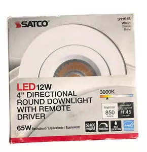 Satco S11618 12 Watt 4 Inch LED Direct Wire Downlight Fixture 3000K - Picture 1 of 2