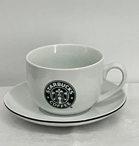 Starbucks Coffee Branded White Cup & Saucer Set Microwave & Dishwasher Safe Gift - Picture 1 of 4