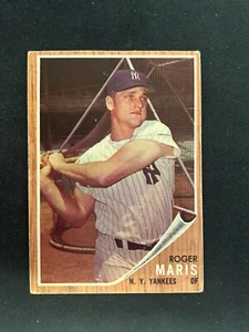 ROGER MARIS 1962 Topps Baseball #1 NEW YORK YANKEES Vintage - Picture 1 of 2