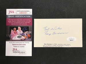 Roy Emerson Australian Tennis Player Signed Index Card JSA Certified AUTOGRAPH - Picture 1 of 6