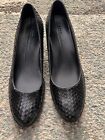 Ecco Black Snake like Dress Shoes, 2 in heel, Womens Size UK 39 (US 8, 8.5)