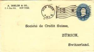 1898, Nueva York a Zurich, Suiza, tasa de materia impresa (19136) - Imagen 1 de 1