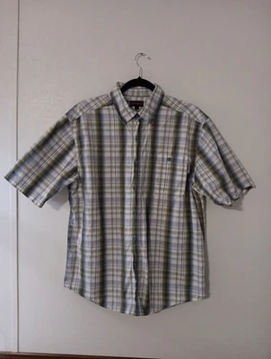 Camisa de hombre Wolverine con botones talla XL azul/blanco/verde a cuadros manga corta... Foto 1 de 4