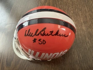 DICK BUTKUS Auto Signed Illinois Illini Mini Helmet Bears HOF - JSA COA - Picture 1 of 7