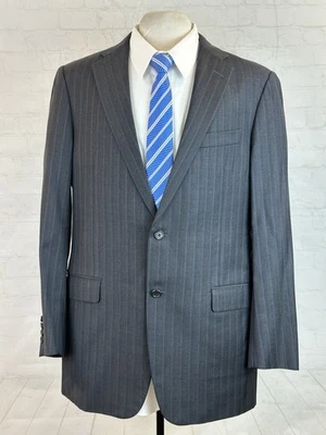 Hickey Freeman USA Men's Dark Gray Striped Two Button Suit 42L 38X30 $1,895 - Image 1 of 4