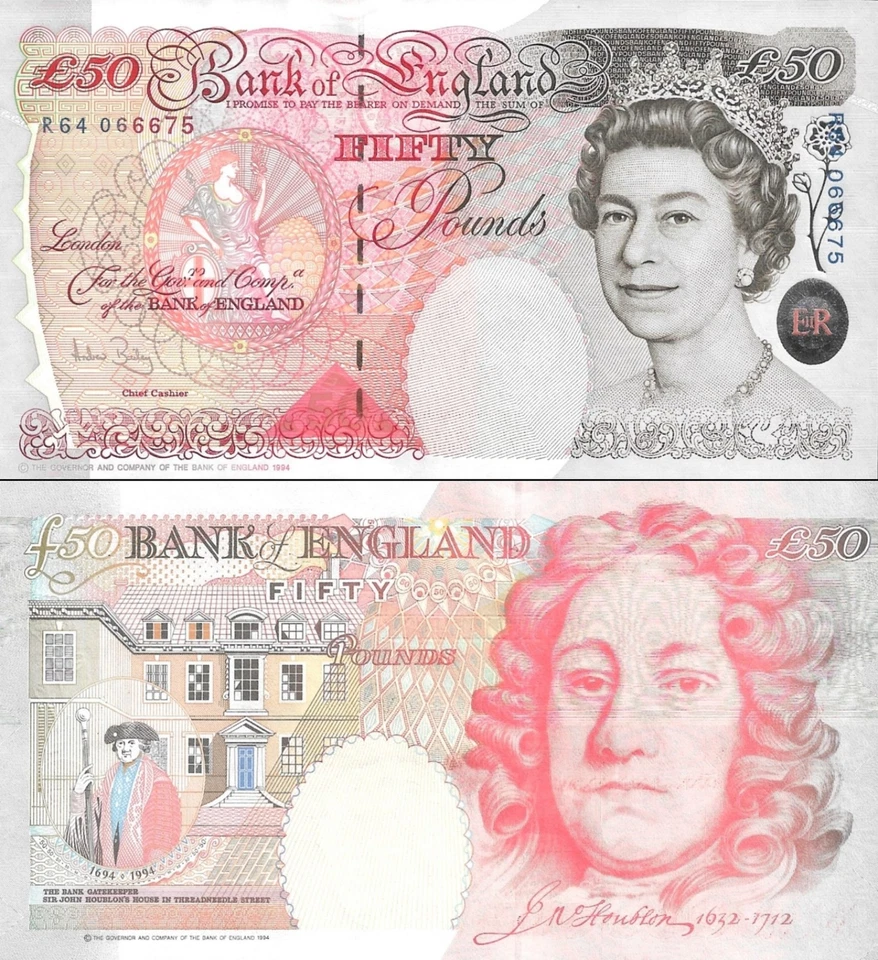 Great Britain 50 pounds 1994 P 388c QEII UK England UNC - Image 1 of 1