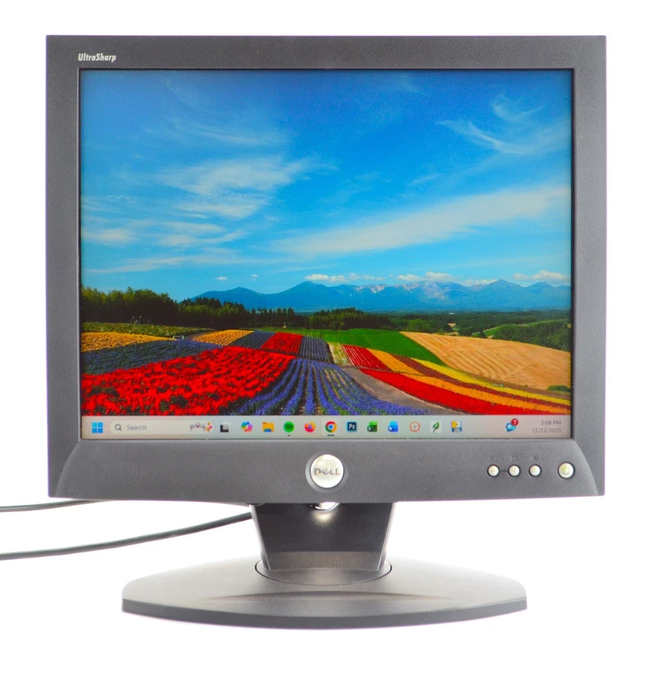 Vintage Dell 15" Monitor Black 1504FP LCD 1024 x 768 DVI VGA Grade A- - Image 1 of 4