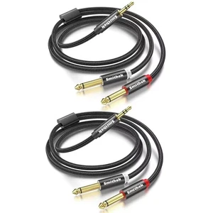 2pack 6.6Ft 3.5mm TRS to Dual 6.35mm Stereo Cable 1/8 TRS to Dual 6.35mm 1/4 ... - Picture 1 of 6
